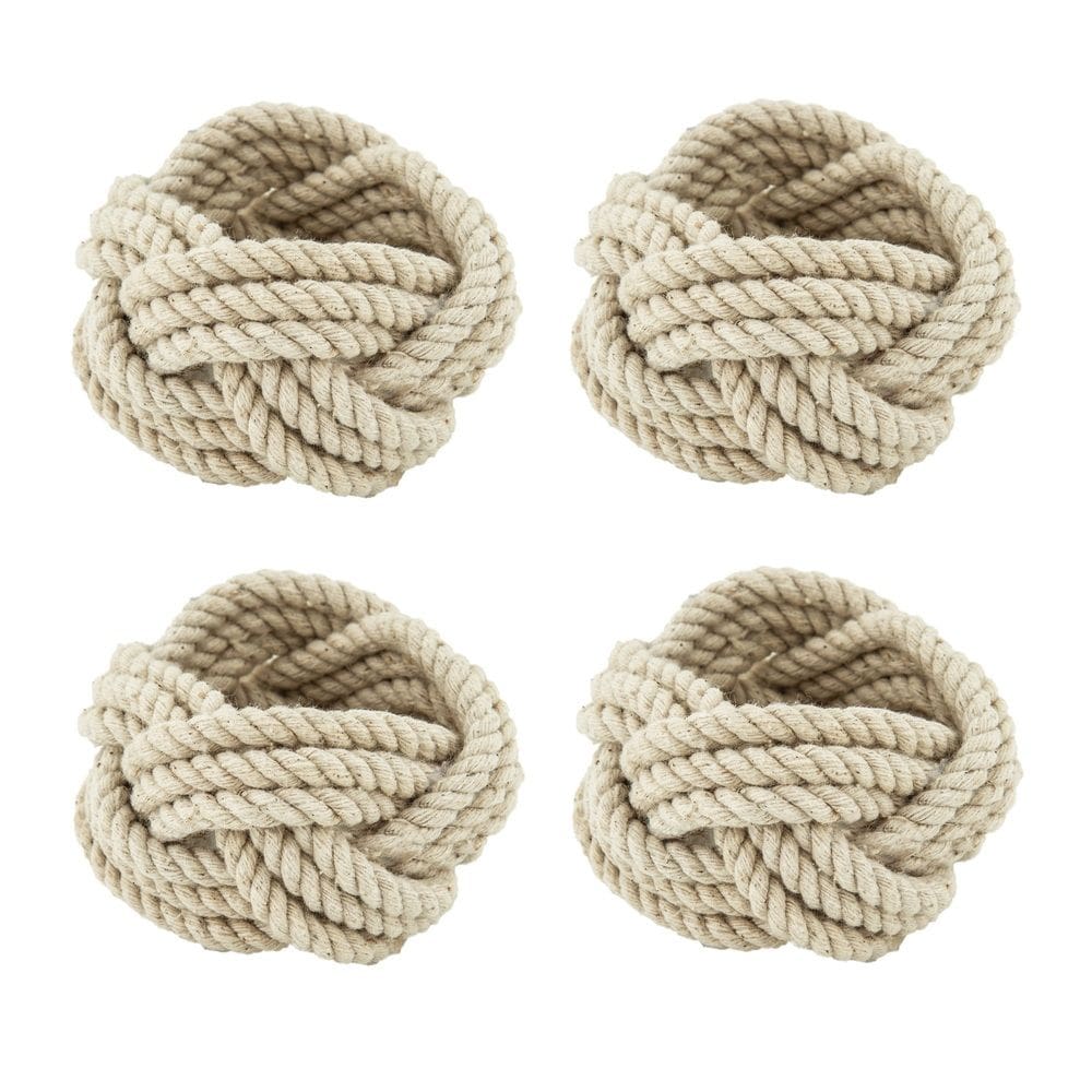 Cj 4 Anéis/Argolas de Fibra Natural P/Guardanapos Royal Decor