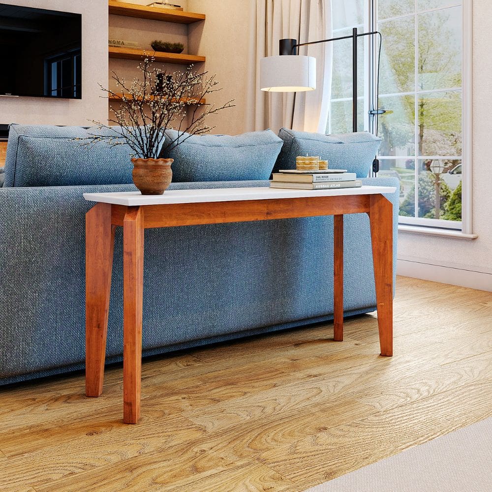 Aparador Madeira Maciça Tampo Mdf Milão Branco / Garapa