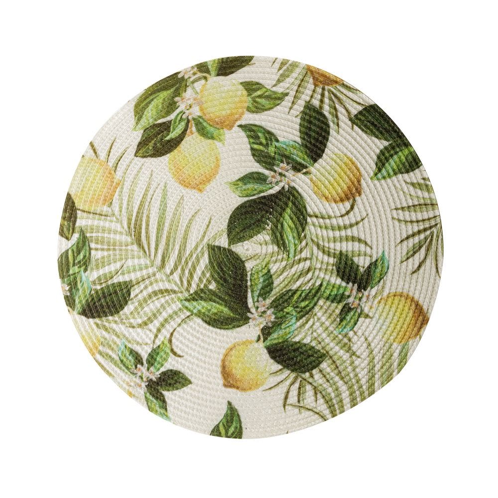 Lugar Americano de Plástico Redondo Lemons 38cm Royal Decor