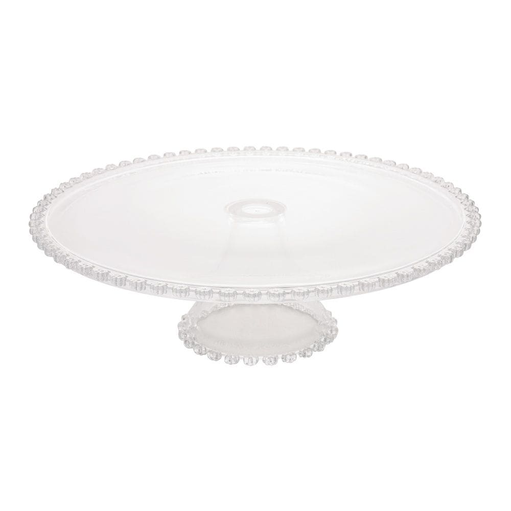 Prato de Cristal C/Pé para Bolo/Doces Daisy Transparente 31x11cm Wolff