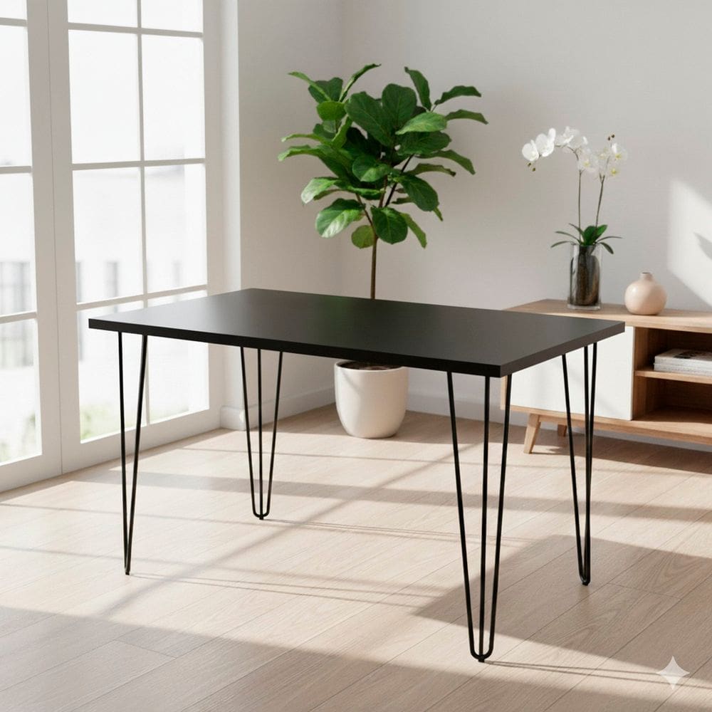 Mesa Industrial 1285cm X 75cm Hairpin Legs Preto Tx