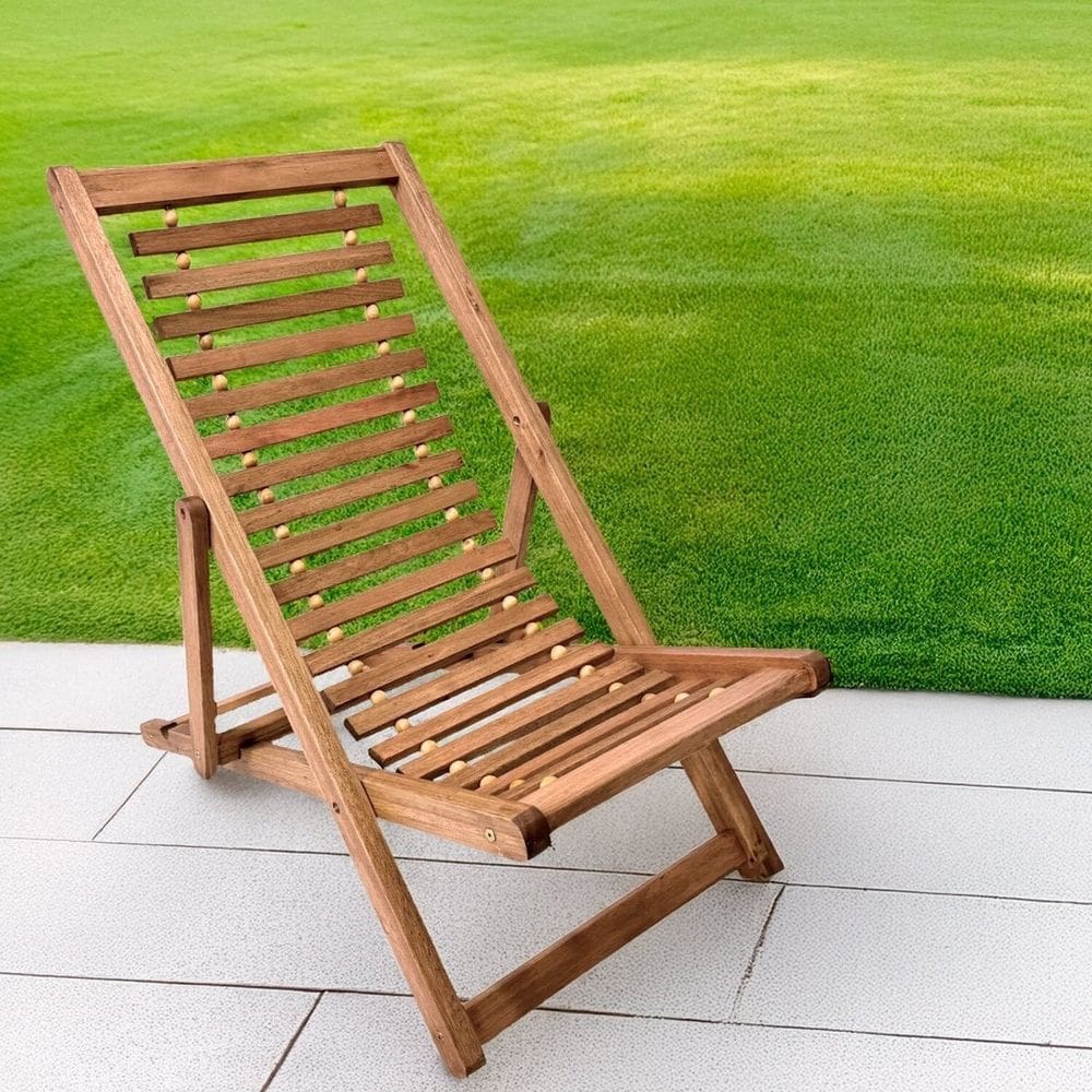 Espreguiçadeira de Madeira e Fios de Aço Maju Madeiral