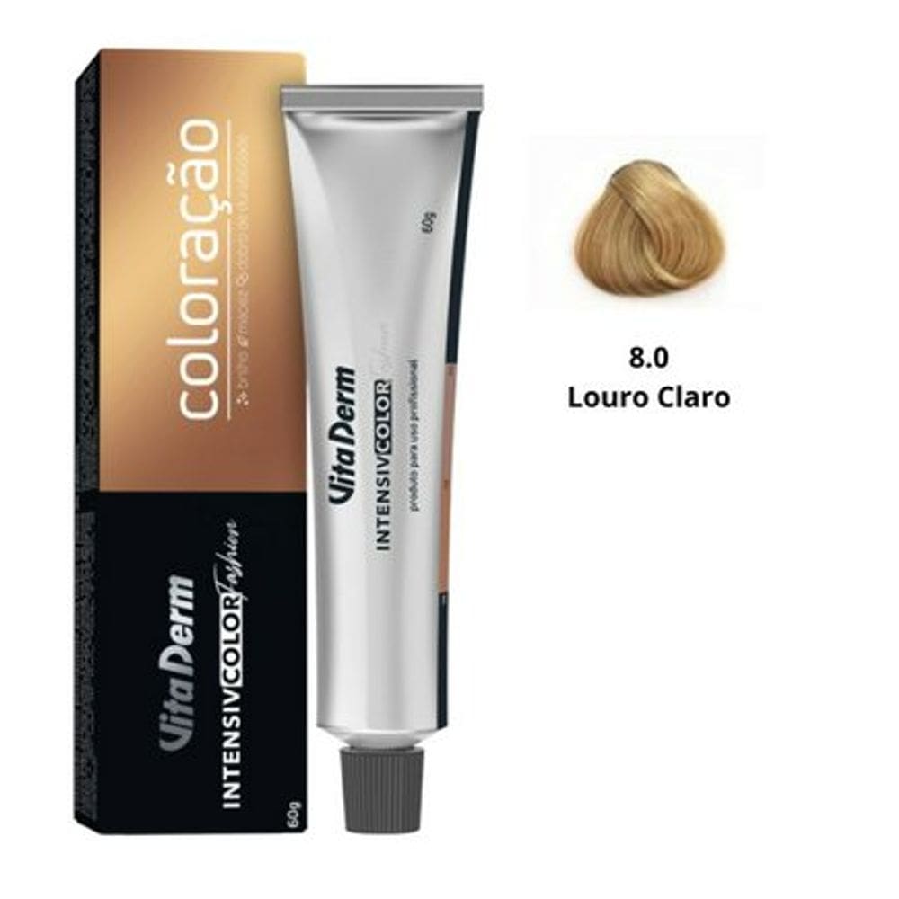 8.0 Louro Claro Coloração Creme 60g Vita Derm