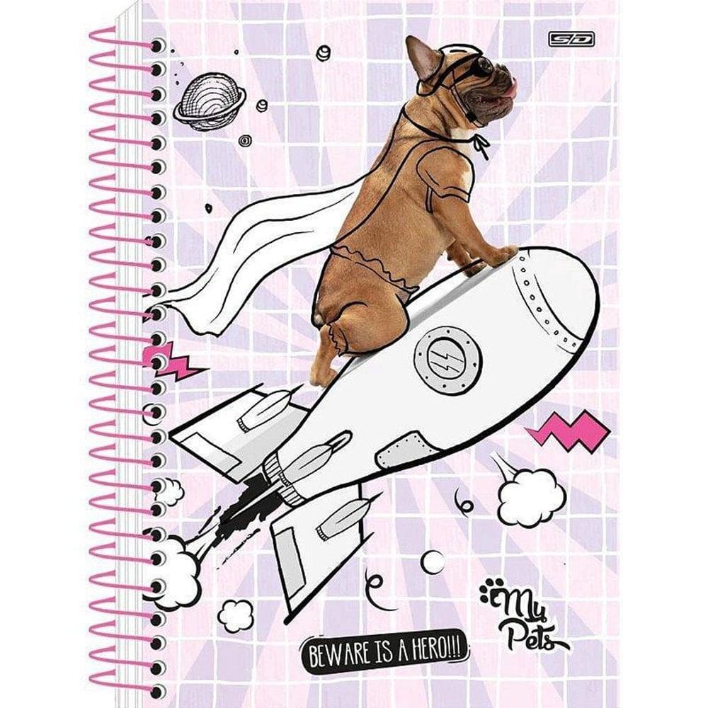 Caderneta Espiral Capa Dura My Pets 101x150mm 80 Folhas