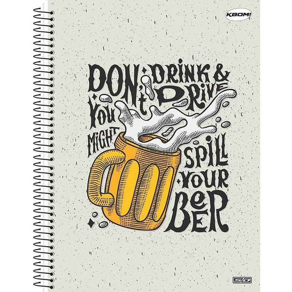 Caderno Universitário Capa Dura KBom 400 folhas+adesivos