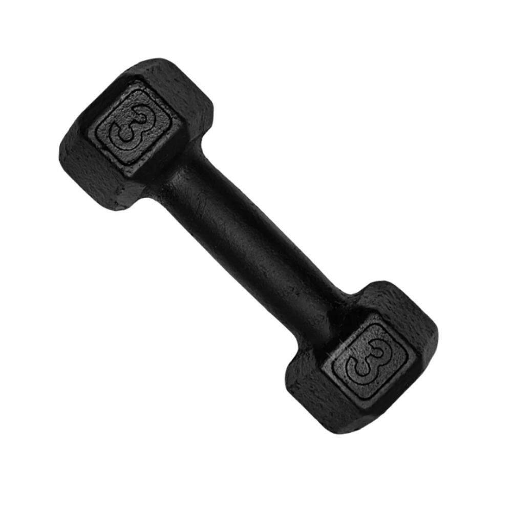 Halter Sextavado Dumbell Pintado 3Kg Academia Treino Ferro