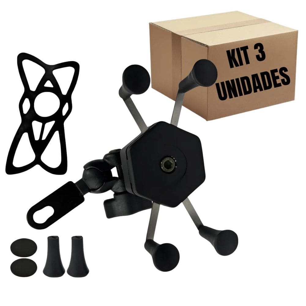 3 Suporte Gps Porta Celular Motocicleta Moto Universal Garra