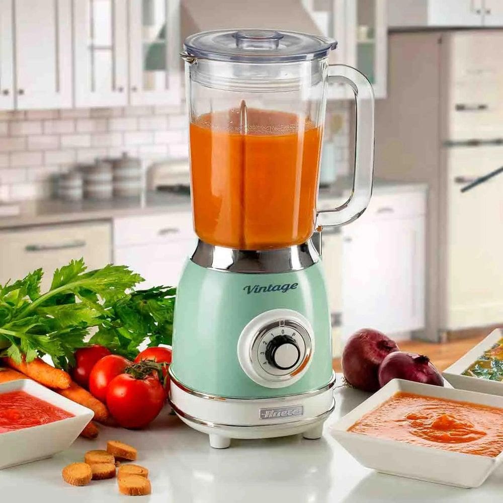 Liquidificador Copo De Vidro Vintage Retro Verde Água 220V