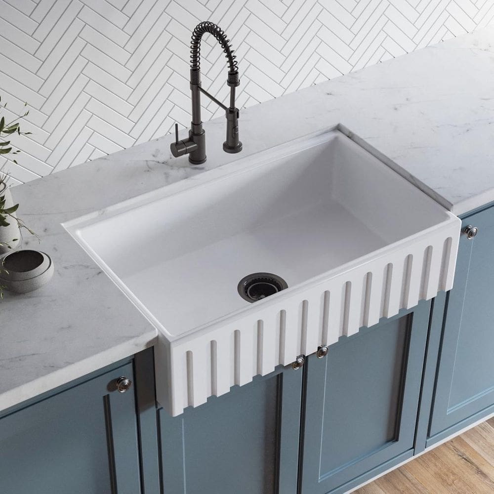 Cuba Cozinha Farm Sink Frente Romana 60 Cm - Branca