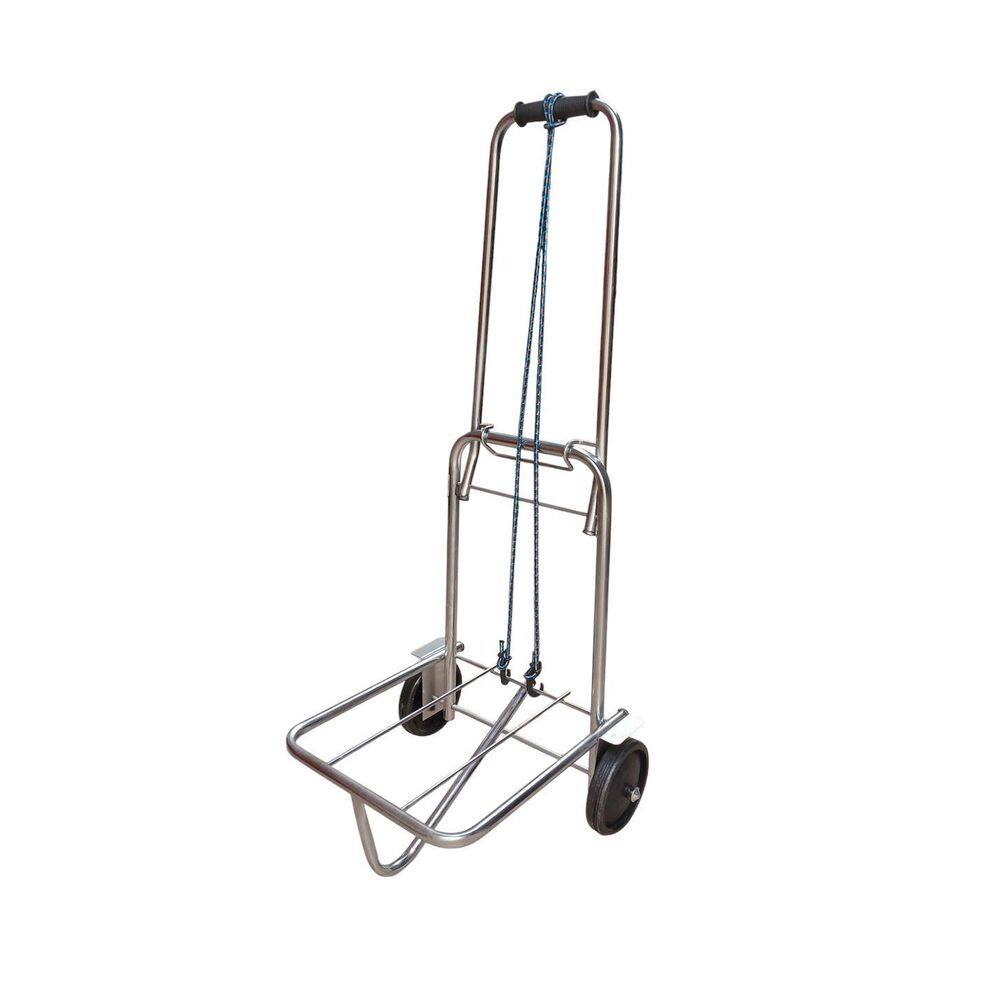 Carrinho De Carga Aço Cromado Dobrável 80Kg Com Elástico