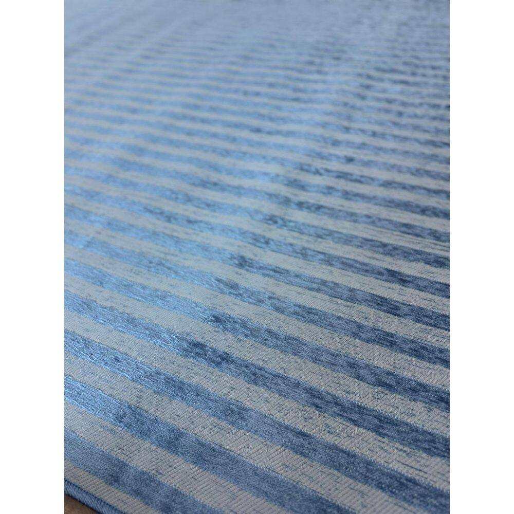 Tapete Sala Listrado 300X300 Cm Alto Relevo Azul Royal 3X3 M