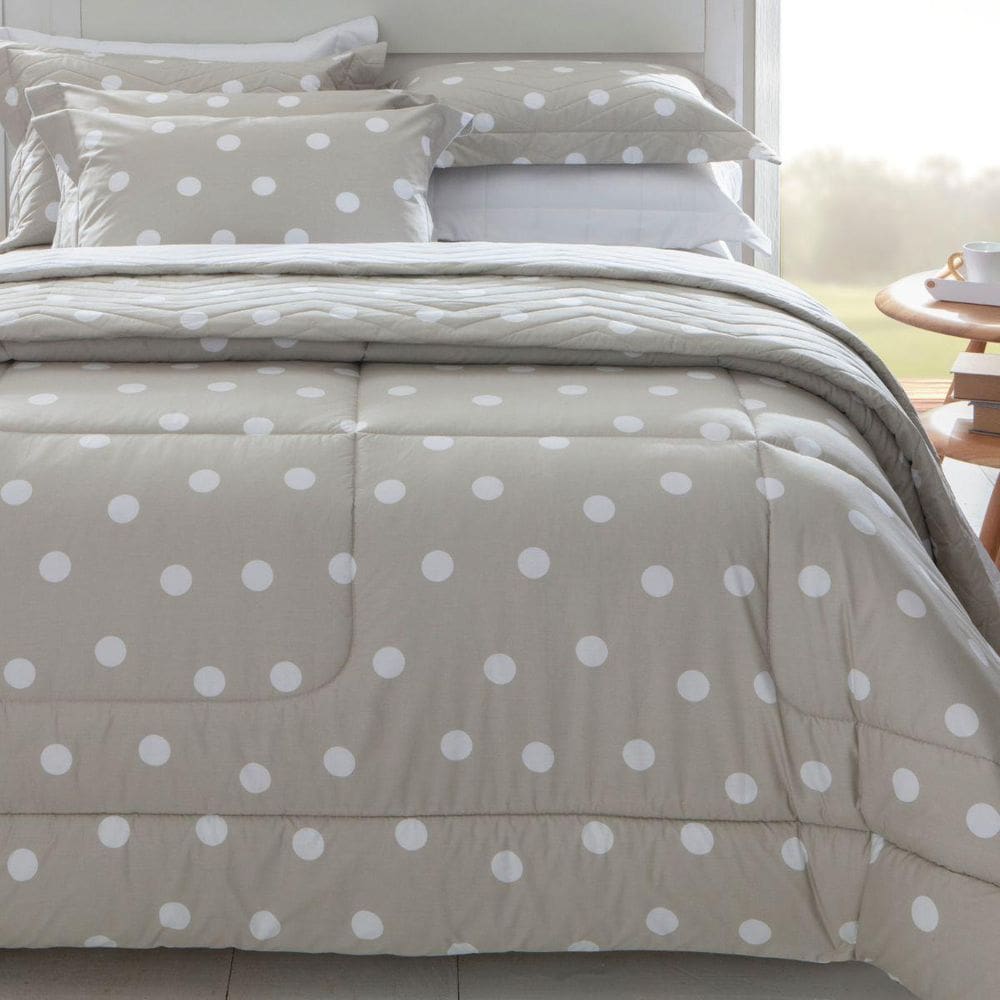 Edredom Casal Percal 200 Fios Kacyumara Vintage Poa Marc