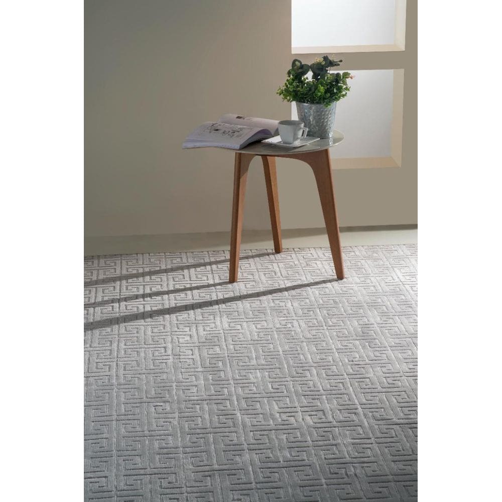 Tapete Sala Cinza Prata 300X350 Viena Grego Fino Como Belga