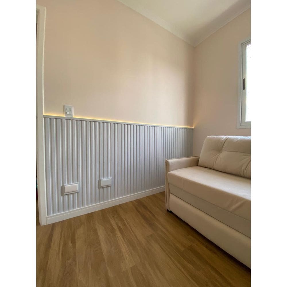 Kit 4 Placas Painel Ripado Revestimento Parede 50Cmx50Cm