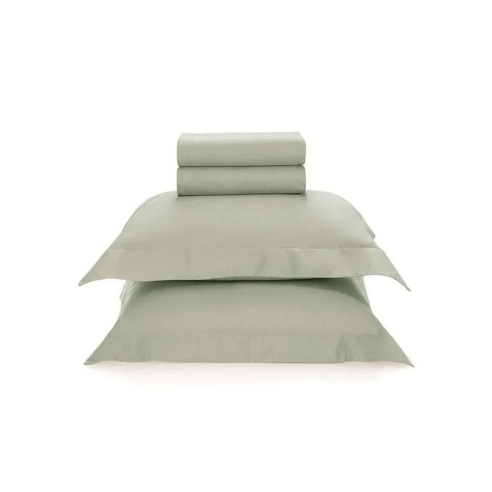 Jogo Cama Queen 300 Fios Cetim Bossa 100% Algodão Eucalipto