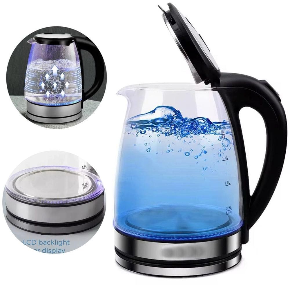 Chaleira Elétrica De Vidro Jarra 2L 1000W Desl Auto 110V