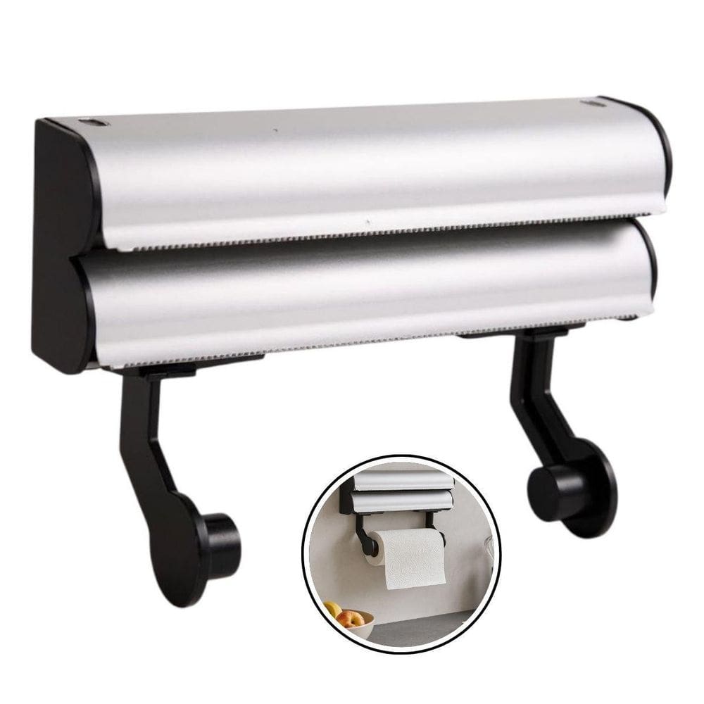 Suporte Dispenser Porta Papel Filme Alumínio Toalha Cortador