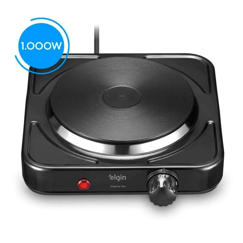 Fogão Elétrico Portátil 1 Boca Single Cook 1000W Preto 220V