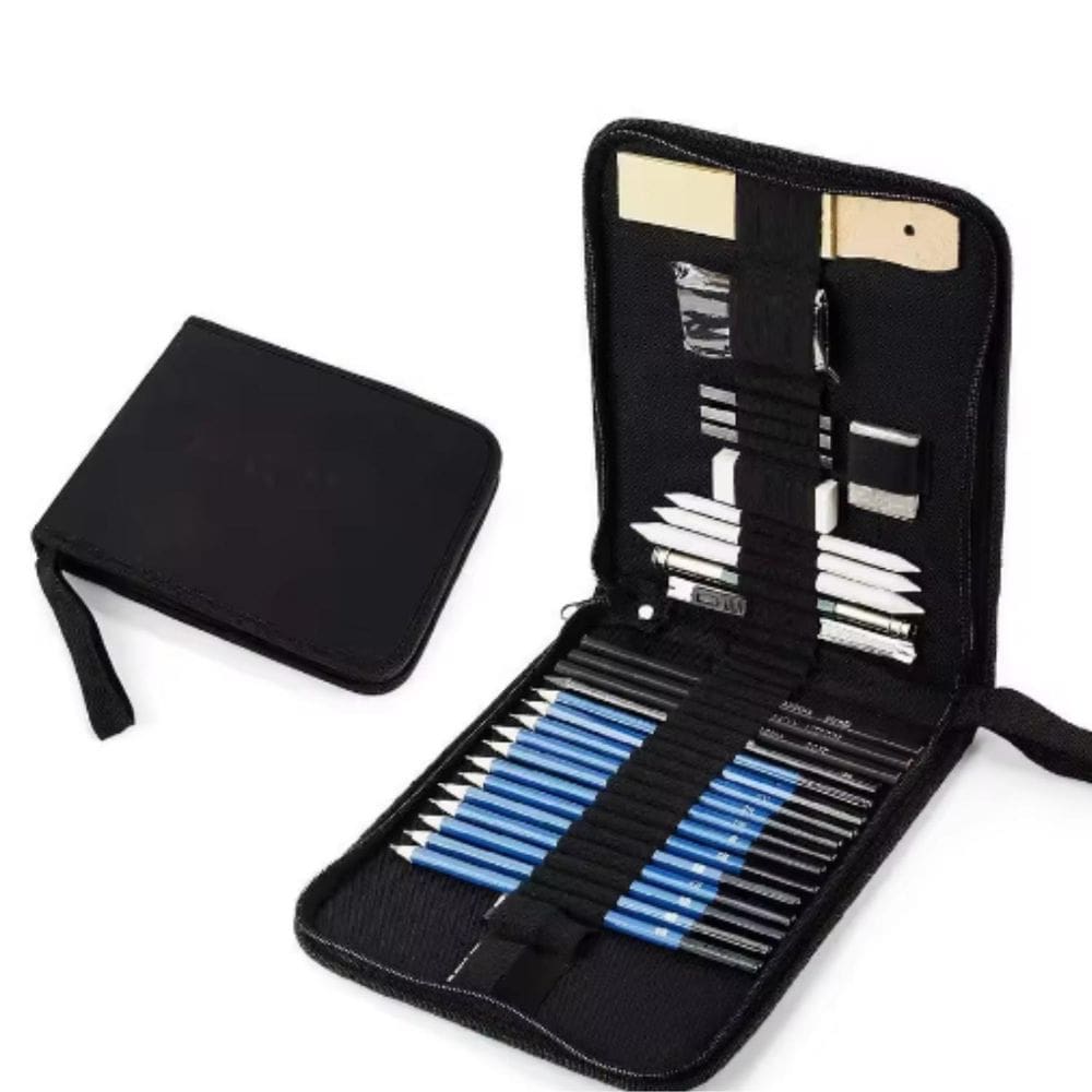 Kit 32 Lápis Desenho Profissional Carvao Esboço Sombreado