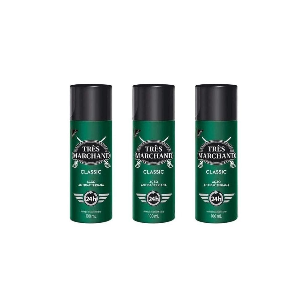 Desodorante Spray Tres Marchand 100Ml Classic-Kit C/3Un