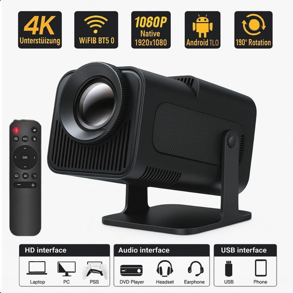 Projetor Magcubic Hy320 Preto Smart Tv 110V/220V