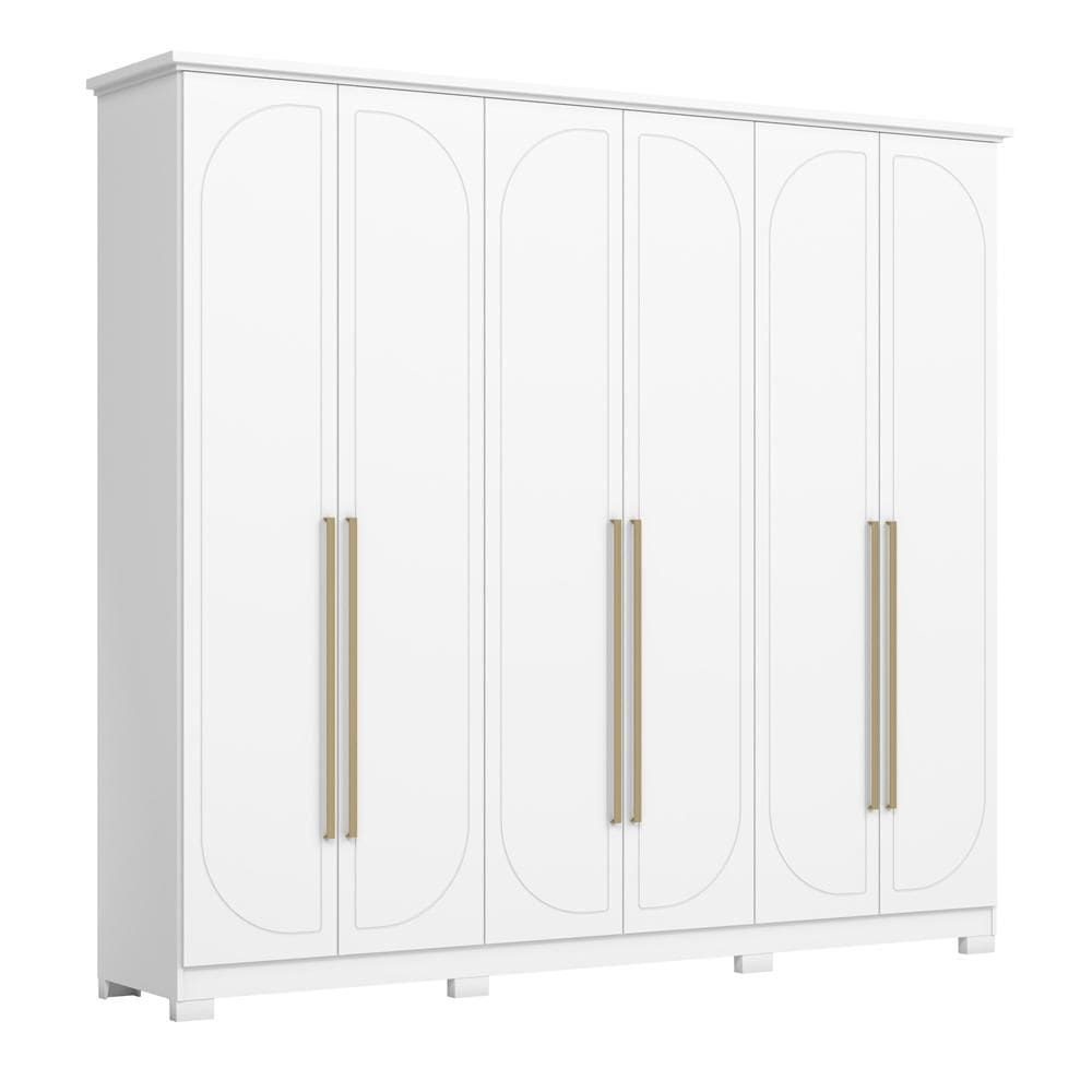 Guarda Roupa Casal Americano 6 Portas 6 Gavetas Branco