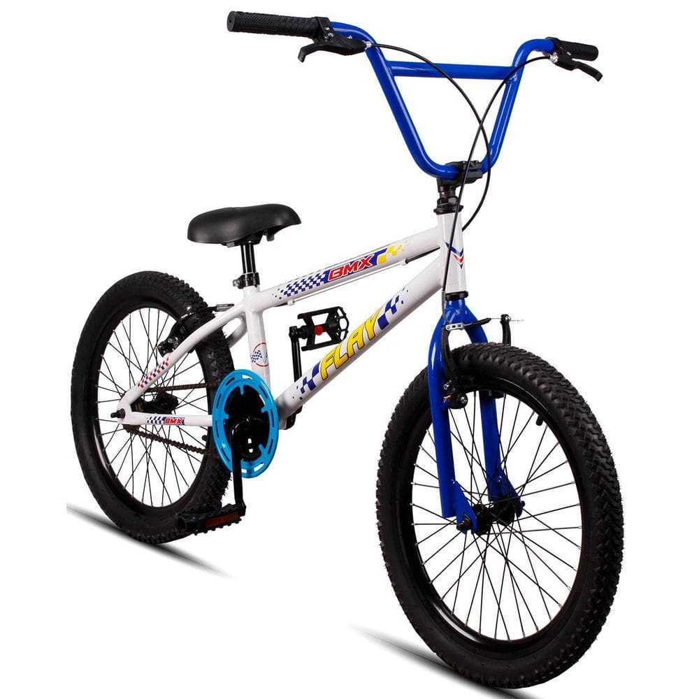 Bicicleta Aro 20 Bmx Infantil Flay Aro Aero - Branco+Azul