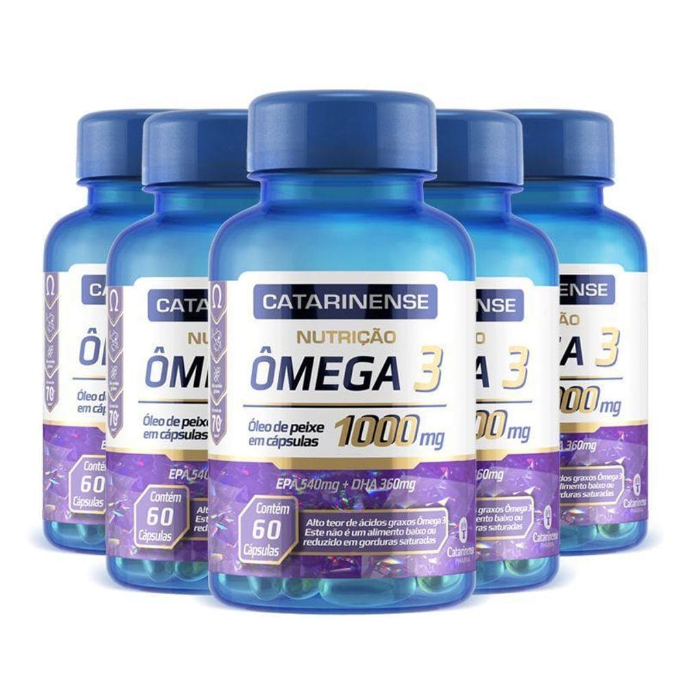 Kit 5 Ômega 3 Epa 540Mg Dha 360Mg Catarinense 60 Cápsulas