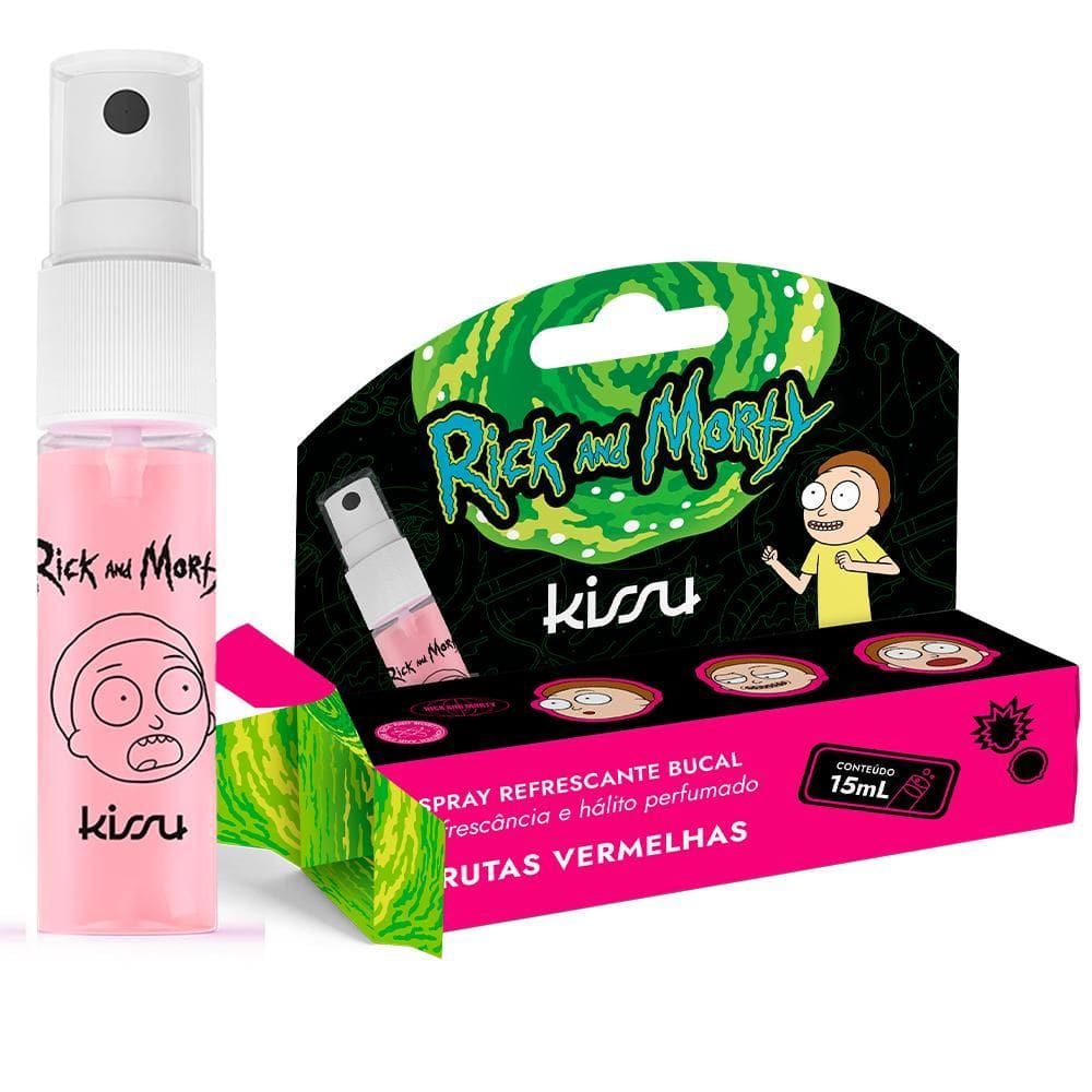 Spray Bucal Kissu - Rick & Morty Sabor Frutas Vermelhas 15Ml