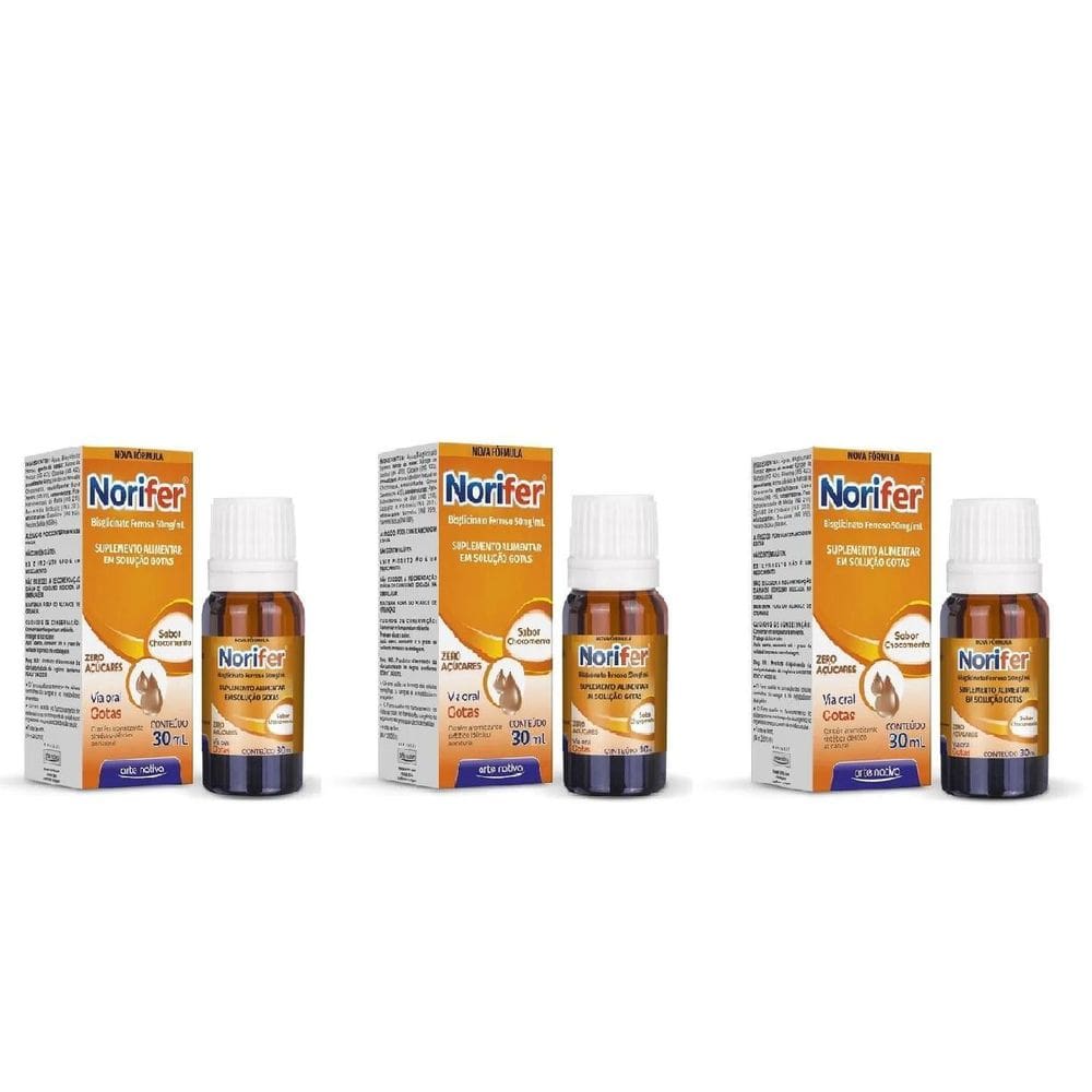 Kit C/3 Norifer Chocomenta Solução 30Ml