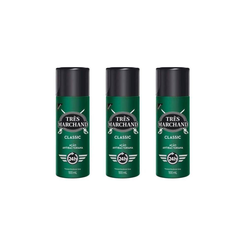 Desodorante Spray Tres Marchand 100Ml Classic-Kit C/3Un