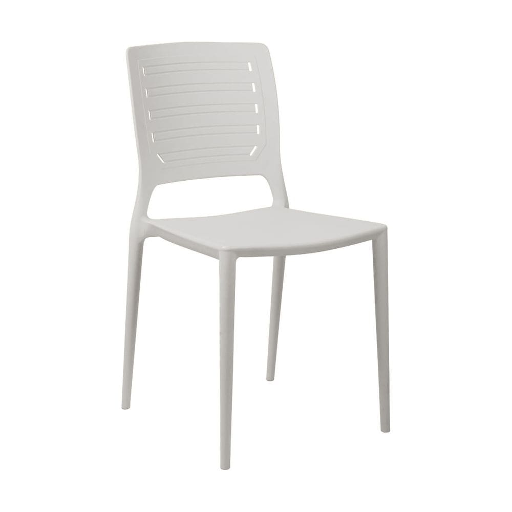 Cadeira Empilhável Saturno Cinza Claro em Polipropileno Acrilys