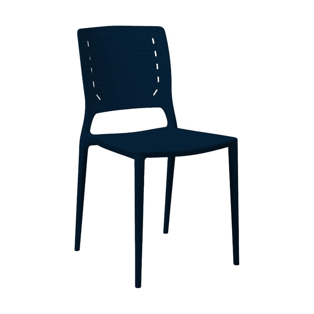 Cadeira Empilhável Saturno Azul Marinho em Polipropileno Acrilys