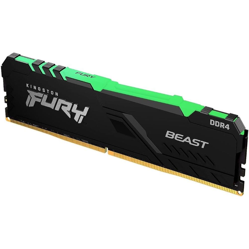 Memória RAM Kingston Fury Beast RGB 8GB (1x8GB) DDR4 3200MHz, CL16, 1.35V XMP 2.0, Preto, KF432C16BBA/8