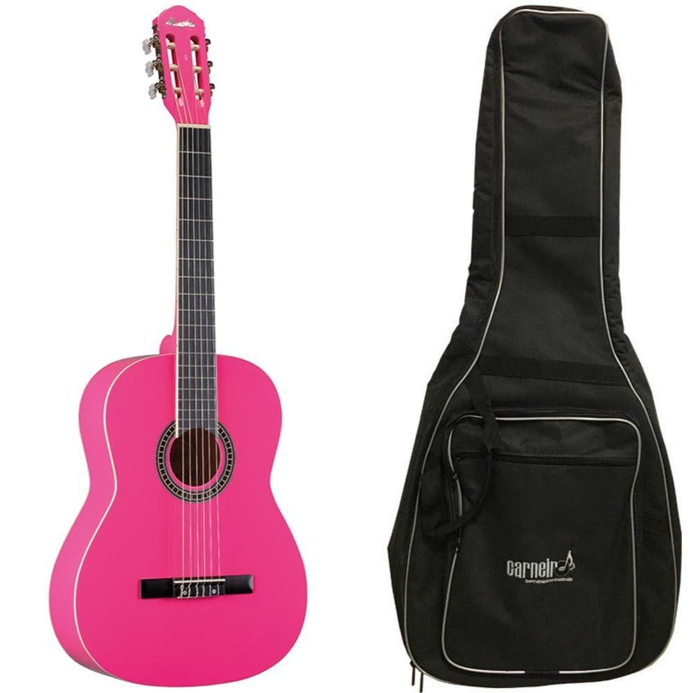 Kit Violão Memphis AC-39 Pink + Capa Solid Sound Lee Clássico