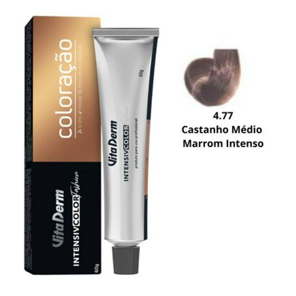 4.77 Castanho Médio Marrom Intenso Capuccino 60g Vita Derm