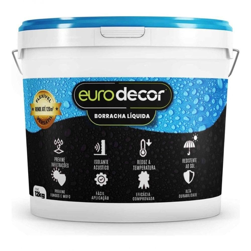 Borracha Liquida 12kg Flexível Solução Mofo Impermeabilização Acabamento Acetinado Areia