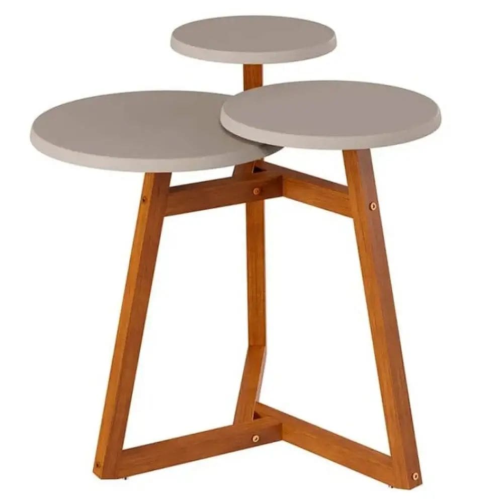 Mesa Lateral Classic 3 Tampos Tebarrot Cor Off White Nature