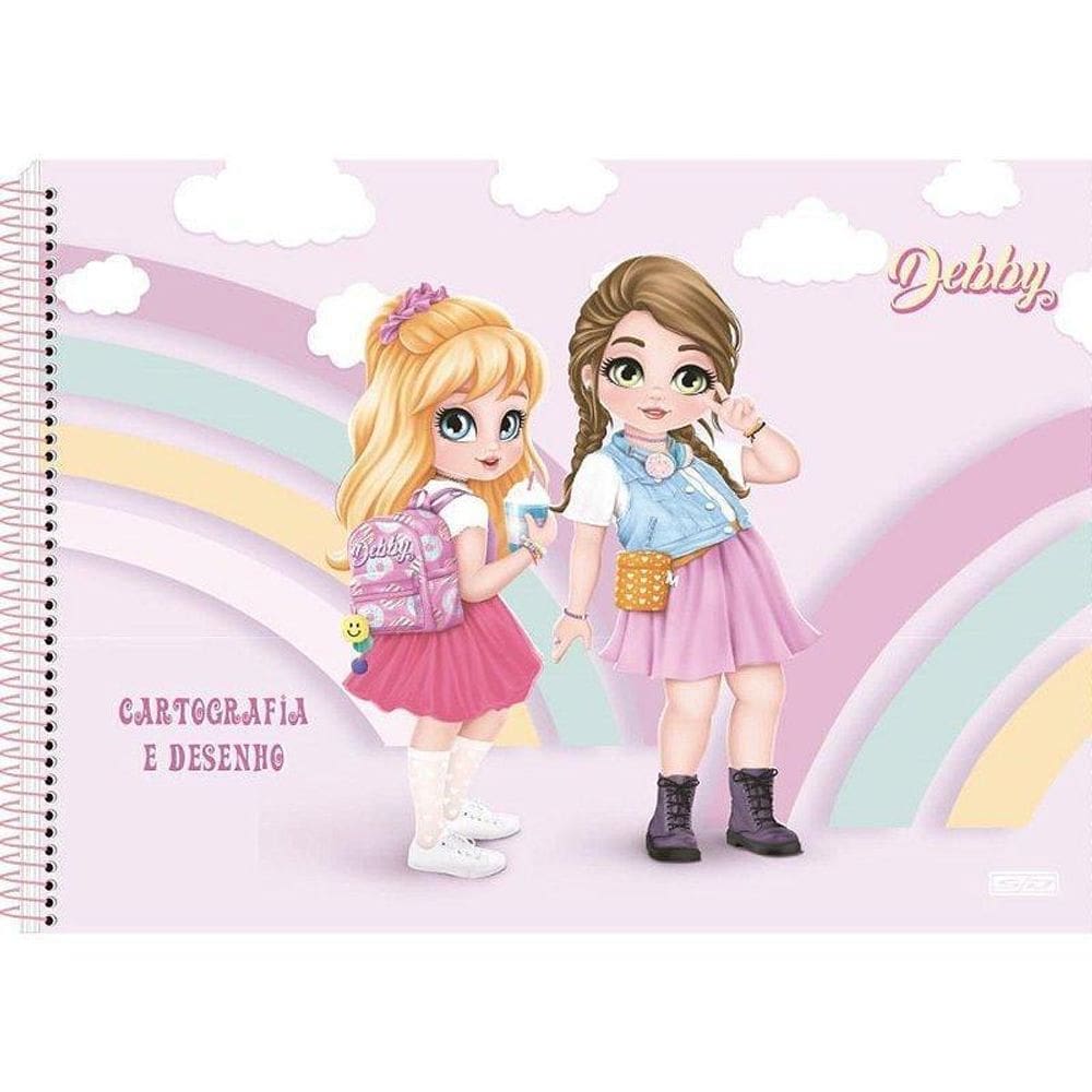 Caderno Desenho Capa Dura Espiral Debby 275x200mm 60 Folhas