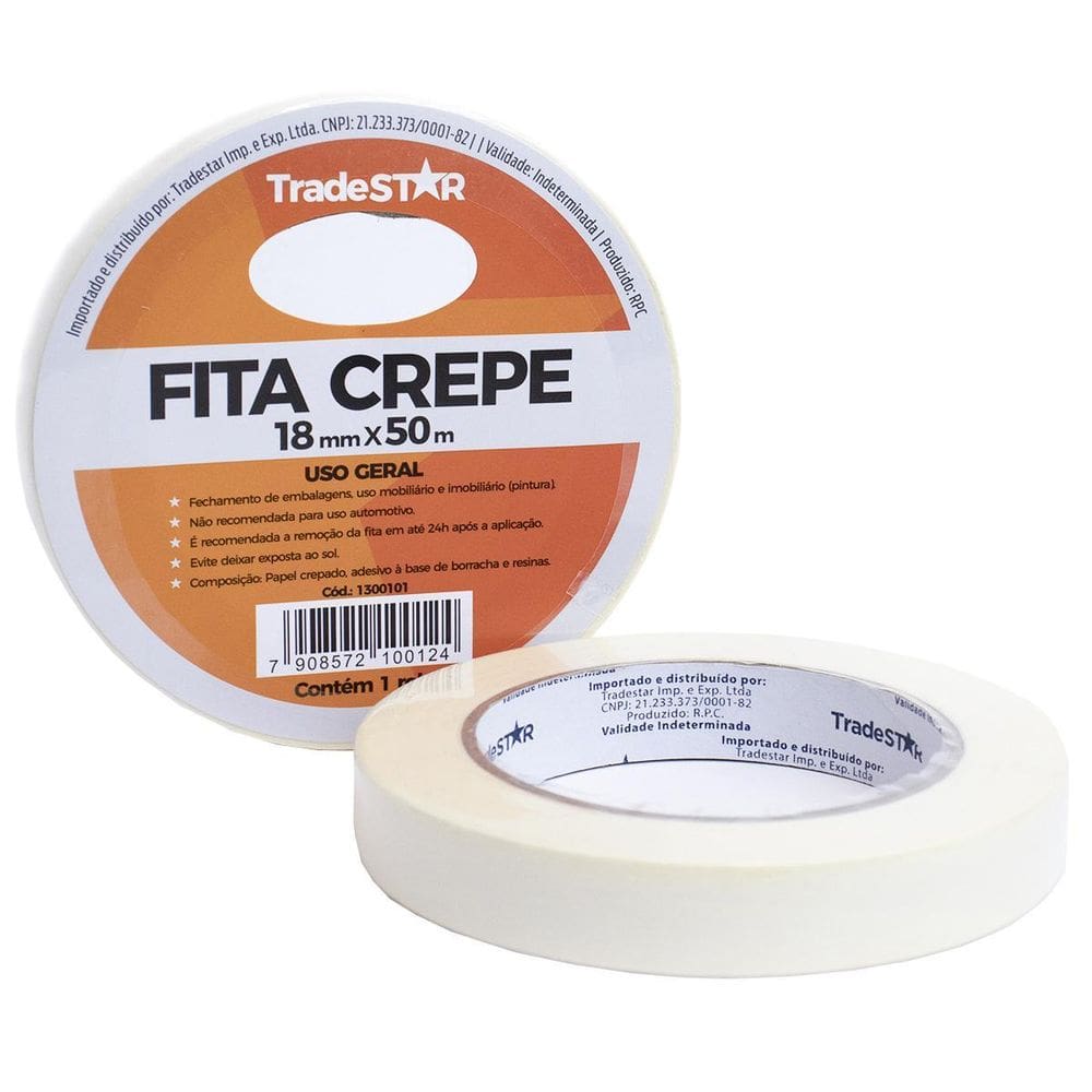 Fita Crepe Para Uso Geral 18 Mm X 50 M