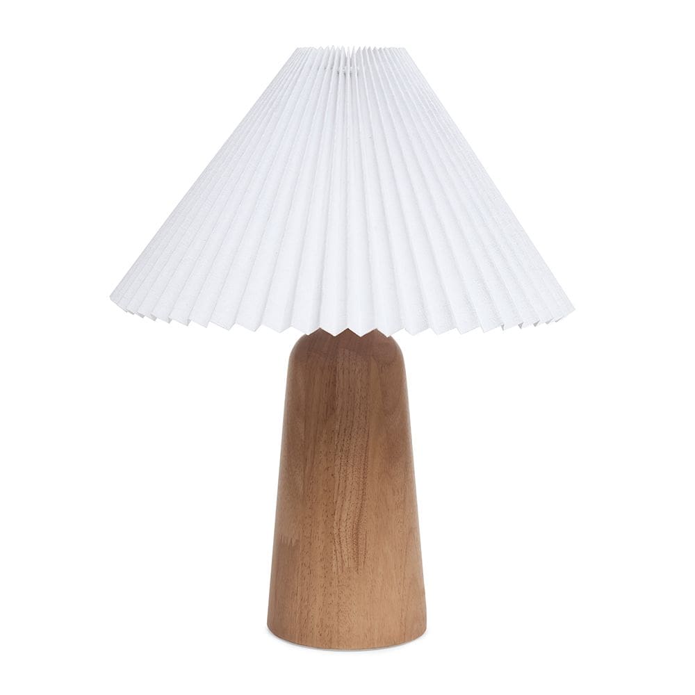 Luminária de Mesa Abajur em Madeira e Linho Branco 46cm 1E27 21531 Mart