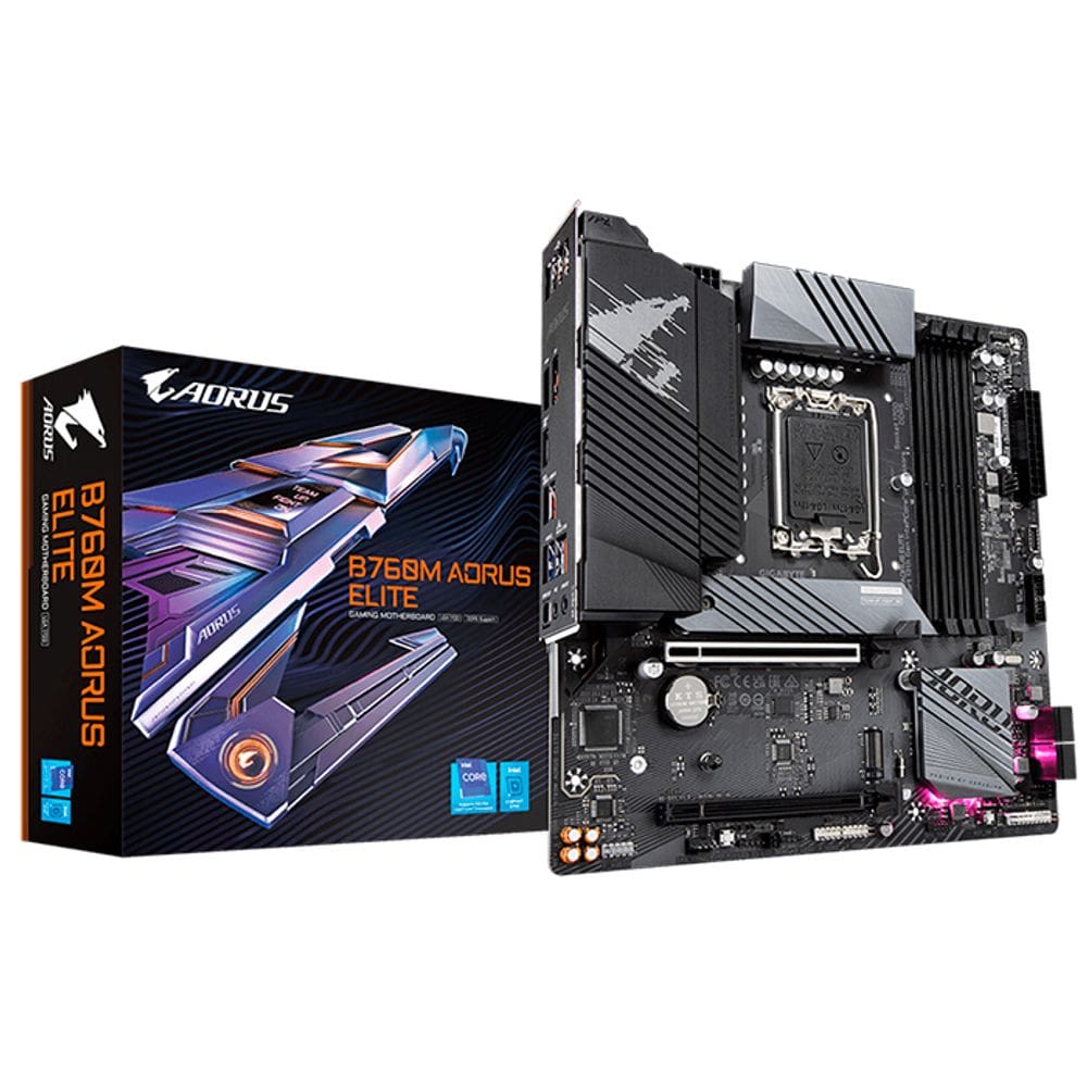 Placa Mãe Gigabyte B760M Aorus Elite, Chipset B760, Intel LGA 1700, mATX, DDR5