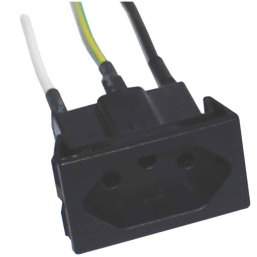 Tomada De Painel Com Cabo 20a 250v Preto - S8629 - Steck Tomada De Painel C-cabo 20a 250v Pt Steck S8629