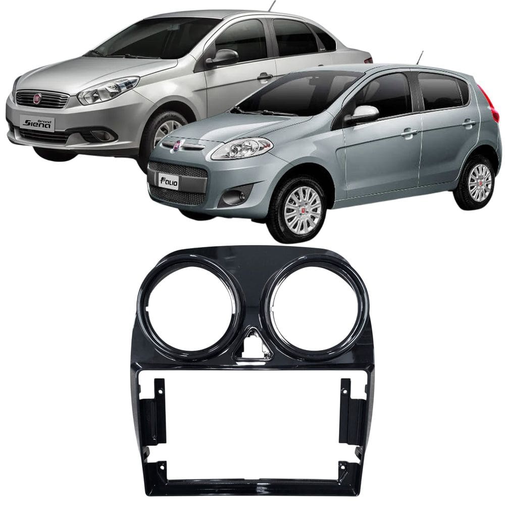 Moldura 9 Polegadas Palio Atractive Essence 2012 à 2016 Black Piano Multimidia Expex Epx9ft024