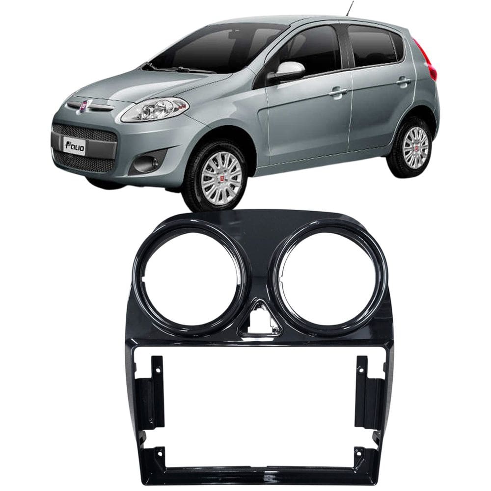 Moldura 9 Polegadas Palio Atractive Essence Sporting 2012 à 2016 Black Piano Painel Multimidia Som