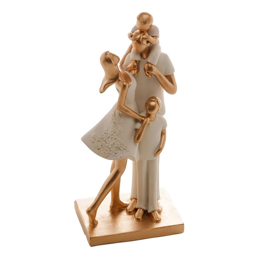 Figura Decorativa Família de Resina Branco 9x7x20cm Wolff