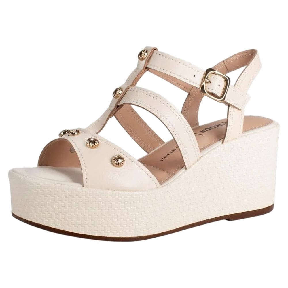 Sandália Feminina Macia Ajustável Anabela Média Dakota