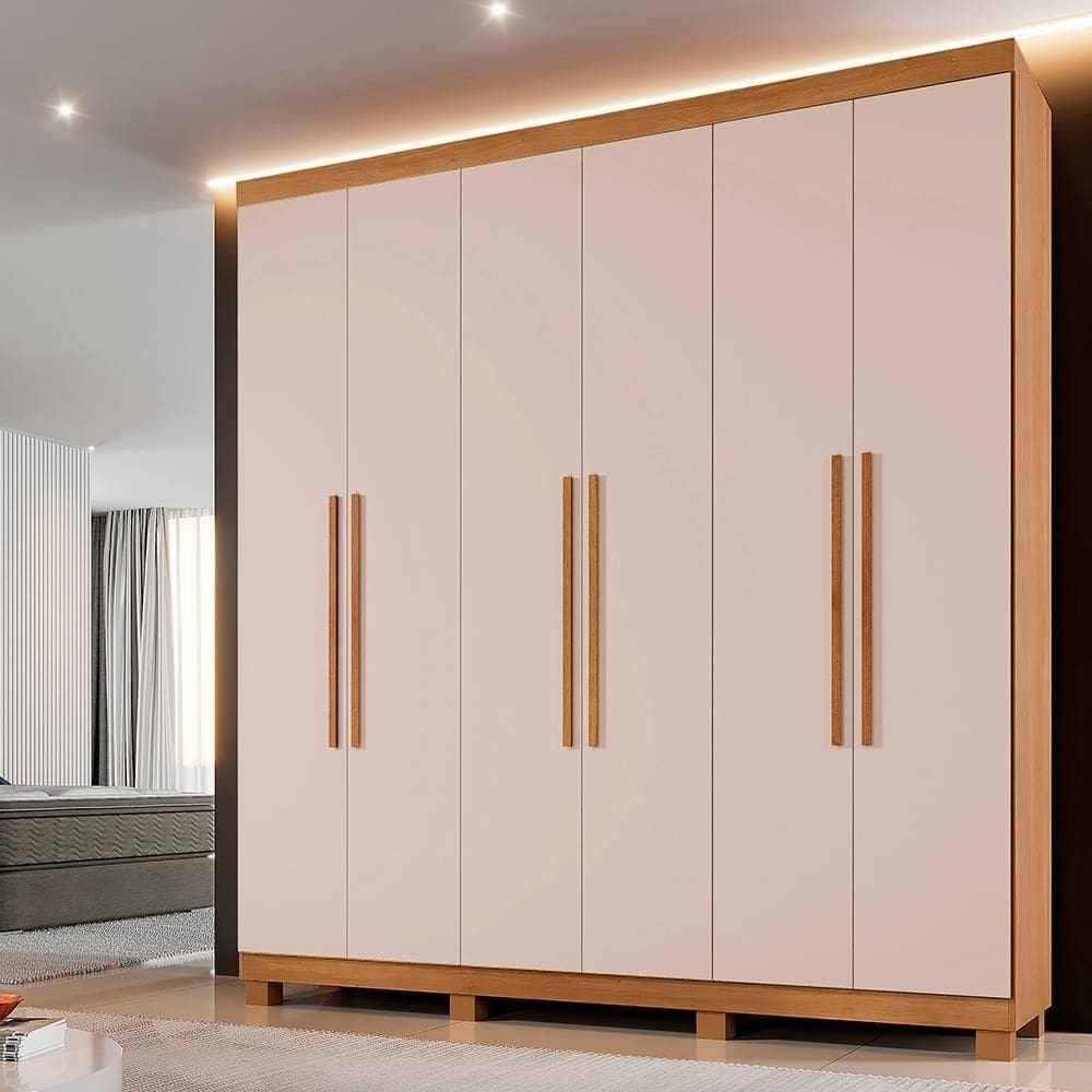 Roupeiro Verona 6 Portas 3 Gavetas Cinamomo/off