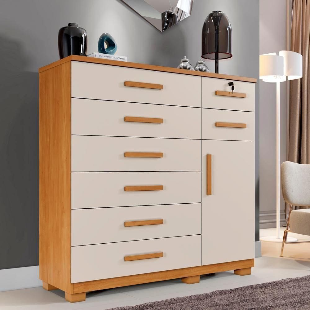 Cômoda Bela Plus 8 Gavetas E 1 Porta Cin/off