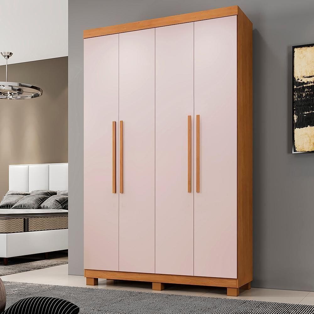 Roupeiro Verona 4 Portas E 3 Gavetas Cinamomo/off